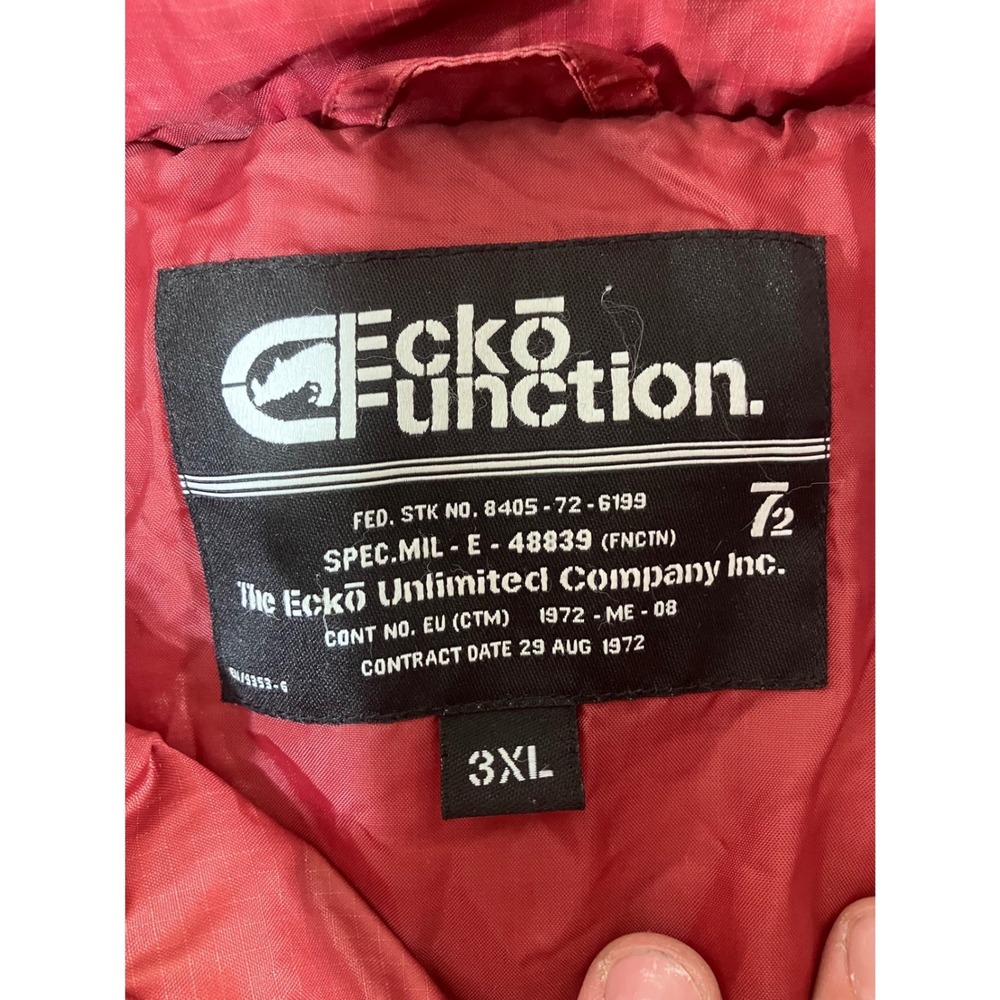 Ecko Function Puffer Jacket Burgundy Quilted Zip … - image 6